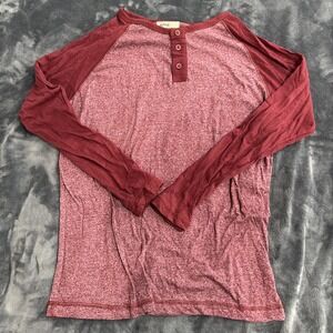 Alpha Beta Premium Quality Apparel Medium Maroon/Red Marl Jersey Raglan Henley